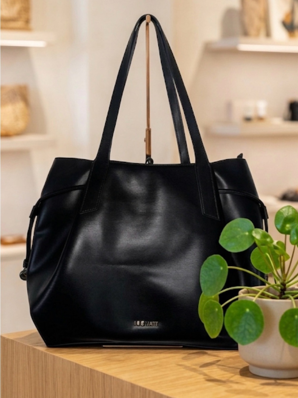 Nine West Sleek Black Tote Bag